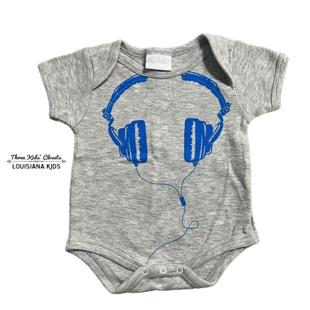 Bon Baby 0-3m Music Headphones Bodysuit